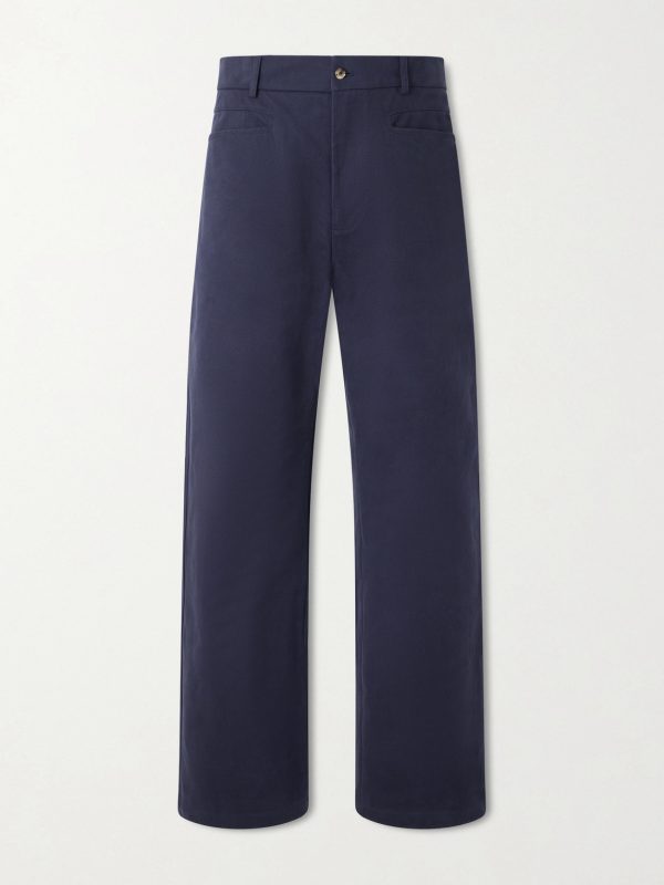 Gardian Wide-Leg Cotton-Twill Suit Trousers Gardian Wide-Leg Cotton-Twill Suit Trousers