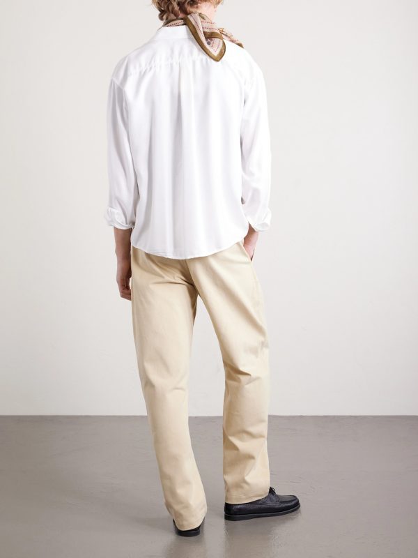 Balloon Tapered Cotton-Drill Trousers - BK