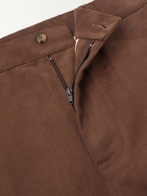 Straight-Leg Cotton-Twill Suit Trousers - E1 Straight-Leg Cotton-Twill Suit Trousers - E1