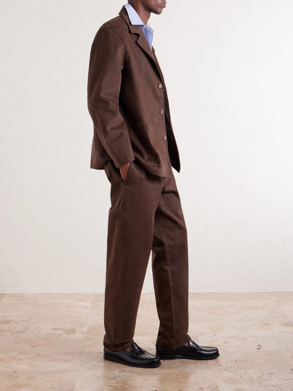 Straight-Leg Cotton-Twill Suit Trousers - OU Straight-Leg Cotton-Twill Suit Trousers - OU