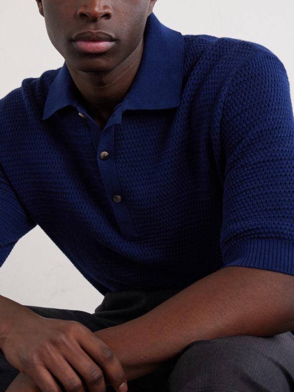 Honeycomb-Knit Cotton Polo Shirt - CU Honeycomb-Knit Cotton Polo Shirt - CU