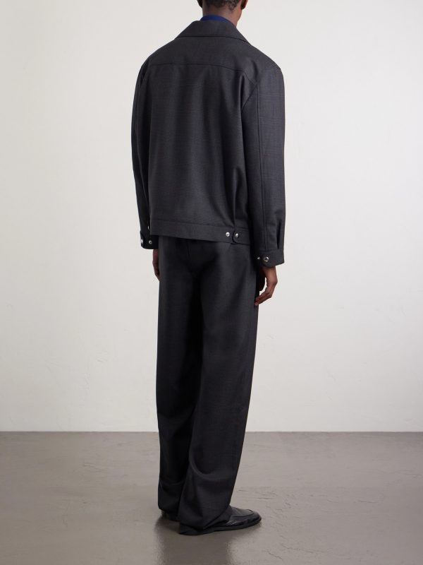 Grandad Straight-Leg Wool Trousers - BK Grandad Straight-Leg Wool Trousers - BK