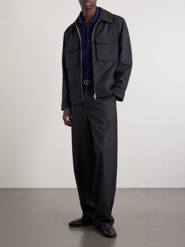 Grandad Straight-Leg Wool Trousers - OU Grandad Straight-Leg Wool Trousers - OU