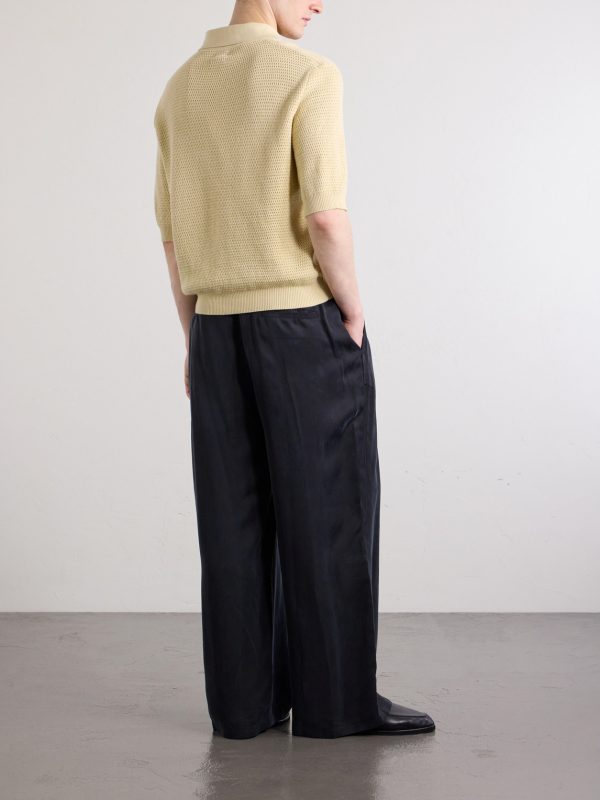 Honeycomb-Knit Cotton Polo Shirt - BK