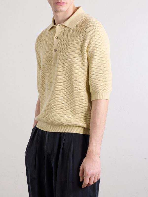 Honeycomb-Knit Cotton Polo Shirt - FR