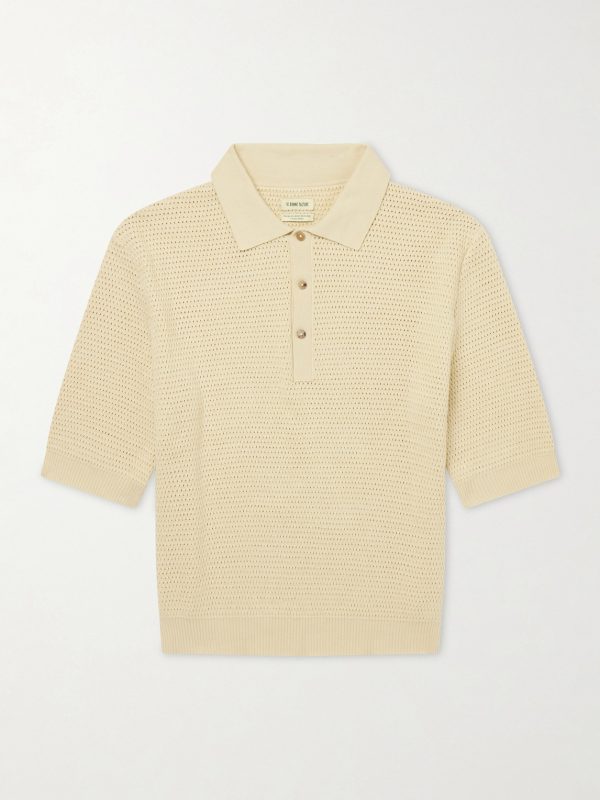 Honeycomb-Knit Cotton Polo Shirt