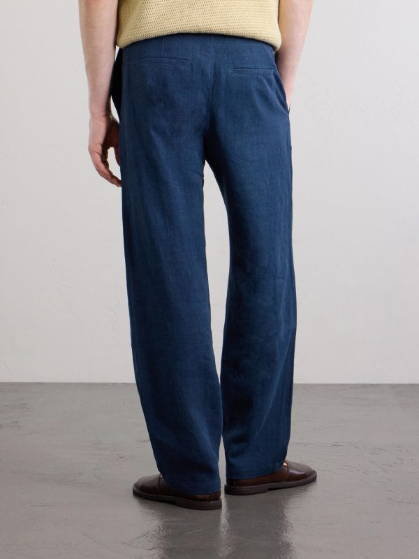 Lounge Straight-Leg Linen and Wool-Blend Suit Trousers - BK Lounge Straight-Leg Linen and Wool-Blend Suit Trousers - BK