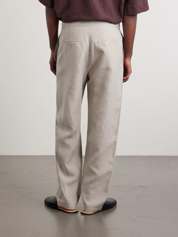 Lounge Straight-Leg Linen Suit Trousers - BK