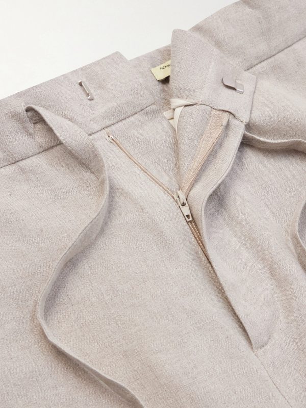 Lounge Straight-Leg Linen Suit Trousers - E1