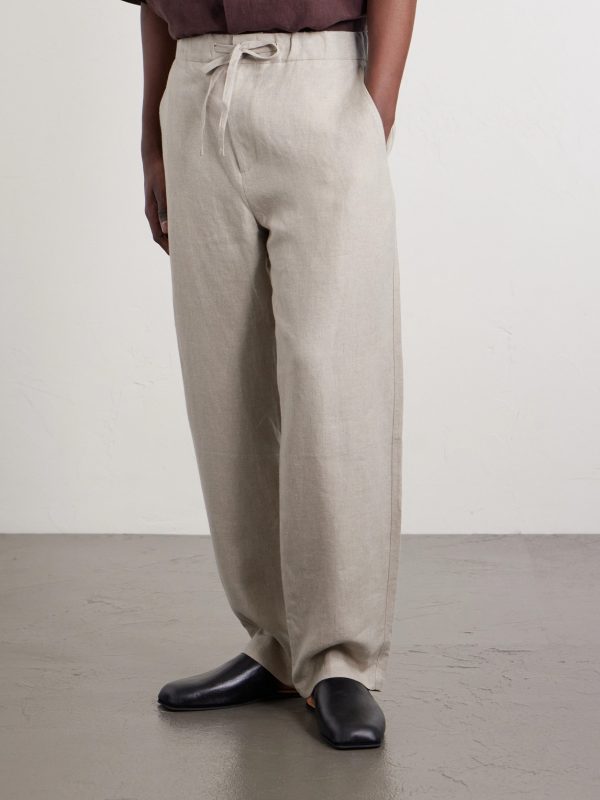Lounge Straight-Leg Linen Suit Trousers - FR