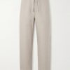 Lounge Straight-Leg Linen Suit Trousers