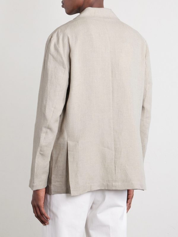 Writer's Unstructured Linen Suit Jacket - BK