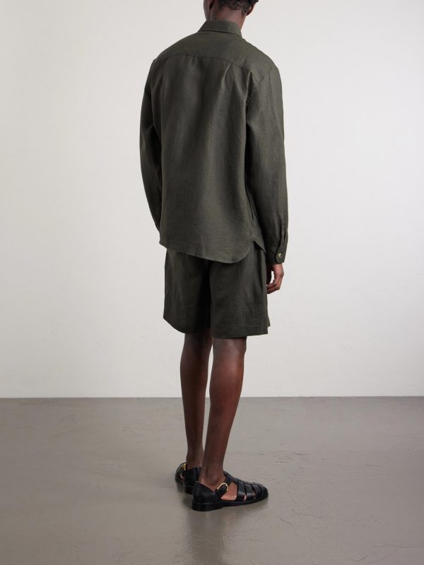 Traveler Straight-Leg Linen Shorts - BK Traveler Straight-Leg Linen Shorts - BK