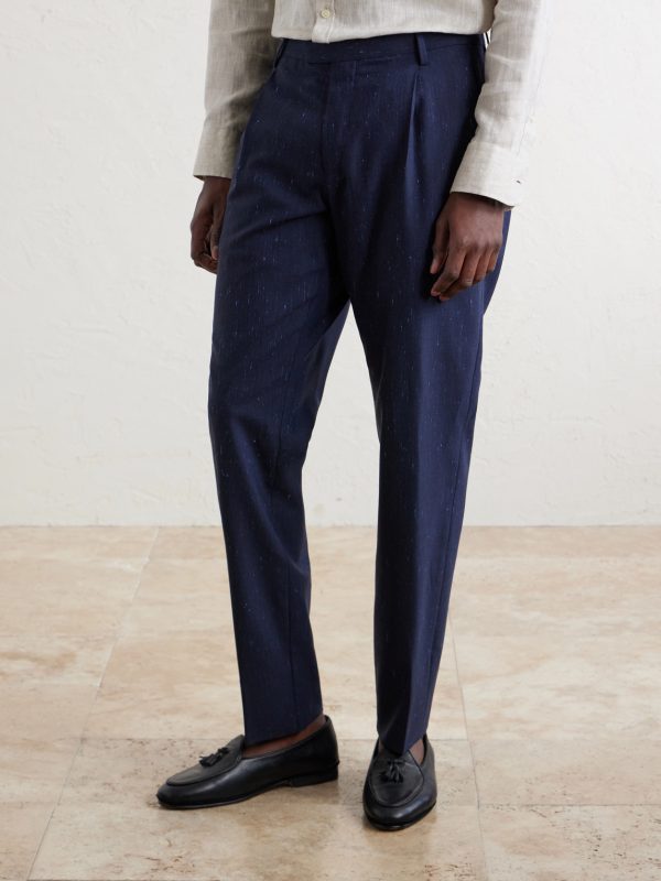 Slim-Fit Pleated Wool and Silk-Blend Dupioni Suit Trousers - FR Slim-Fit Pleated Wool and Silk-Blend Dupioni Suit Trousers - FR