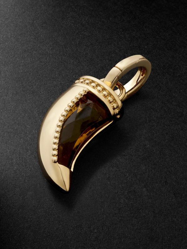La Loba Claw 18-Karat Gold Citrine Pendant - BK La Loba Claw 18-Karat Gold Citrine Pendant - BK