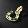 Protection Horseshoe Miniature 18-Karat Gold Malachite Pendant - BK