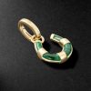 Protection Horseshoe Miniature 18-Karat Gold Malachite Pendant