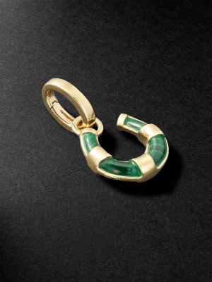 Protection Horseshoe Miniature 18-Karat Gold Malachite Pendant Protection Horseshoe Miniature 18-Karat Gold Malachite Pendant