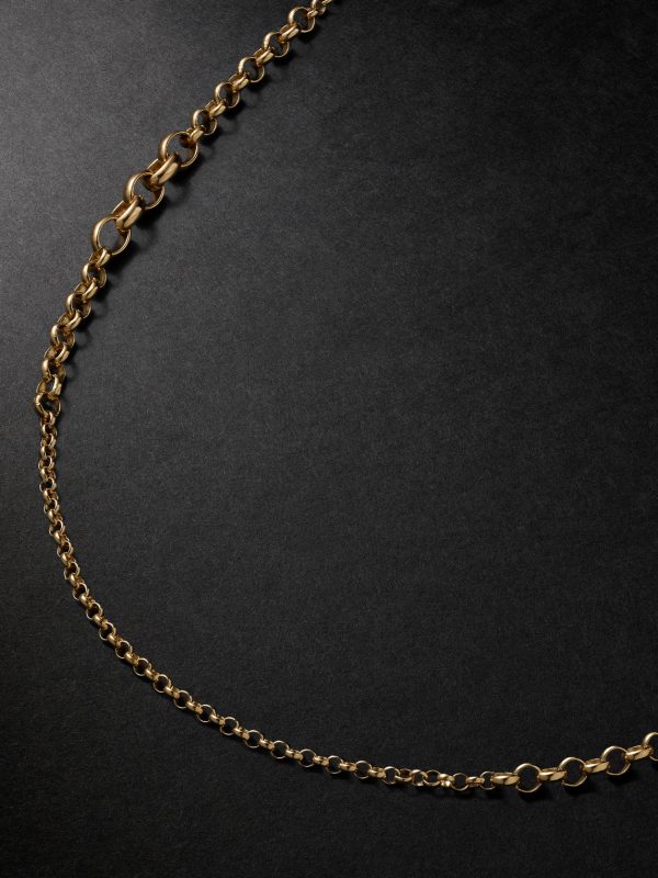 Small Graduating Belcher 18-Karat Gold Chain Necklace - CU Small Graduating Belcher 18-Karat Gold Chain Necklace - CU