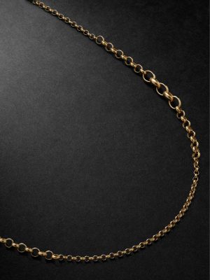 Small Graduating Belcher 18-Karat Gold Chain Necklace Small Graduating Belcher 18-Karat Gold Chain Necklace