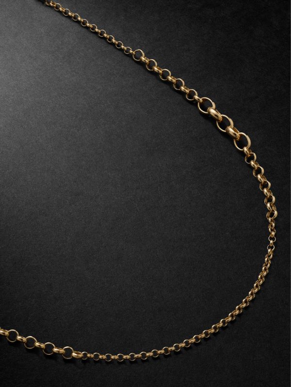 Small Graduating Belcher 18-Karat Gold Chain Necklace Small Graduating Belcher 18-Karat Gold Chain Necklace