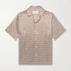 Roberto Camp-Collar Printed Silk-Voile Shirt