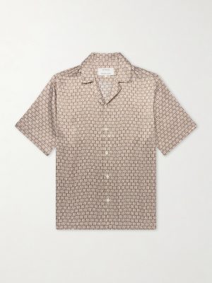 Roberto Camp-Collar Printed Silk-Voile Shirt Roberto Camp-Collar Printed Silk-Voile Shirt