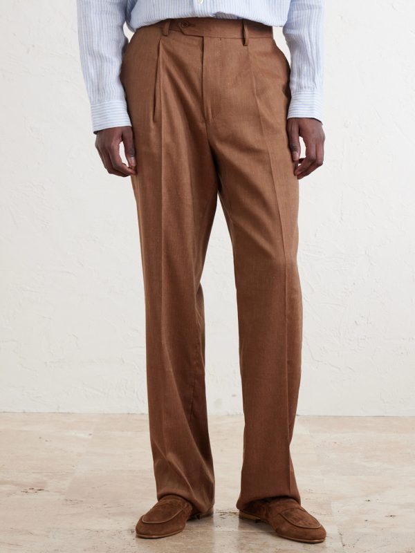 Affonso Pleated Straight-Leg Linen and Virgin Wool-Blend Suit Trousers - FR Affonso Pleated Straight-Leg Linen and Virgin Wool-Blend Suit Trousers - FR