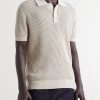 Vidal Ribbed Cotton and Linen-Blend Polo Shirt - FR Vidal Ribbed Cotton and Linen-Blend Polo Shirt - FR