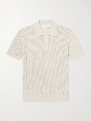 Vidal Ribbed Cotton and Linen-Blend Polo Shirt Vidal Ribbed Cotton and Linen-Blend Polo Shirt