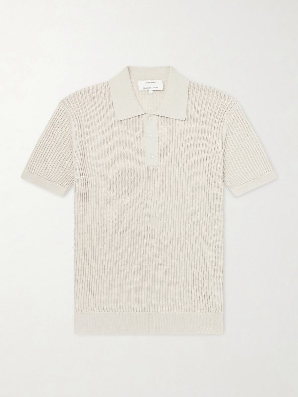 Vidal Ribbed Cotton and Linen-Blend Polo Shirt Vidal Ribbed Cotton and Linen-Blend Polo Shirt