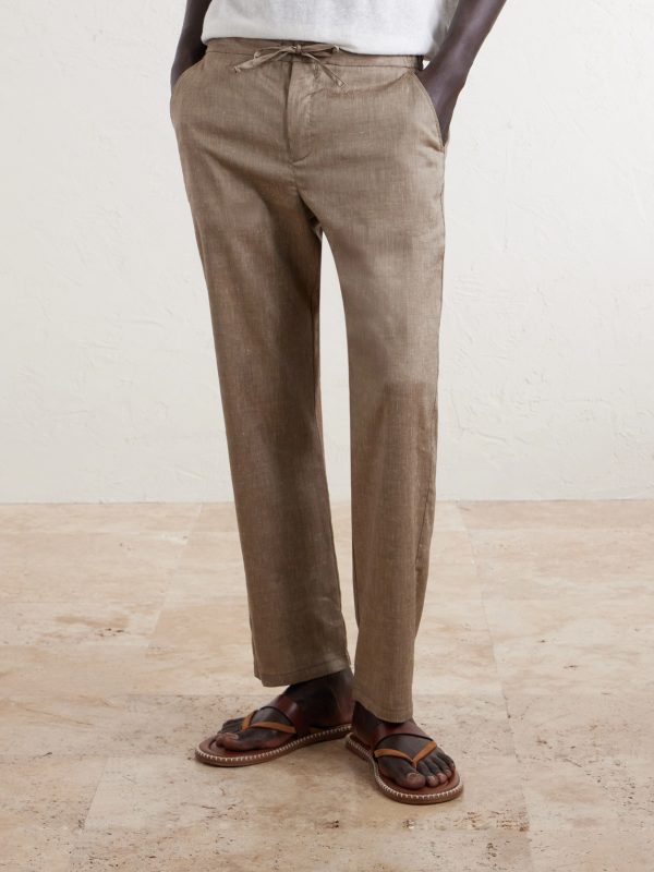 Straight-Leg Cotton Suit Trousers - FR