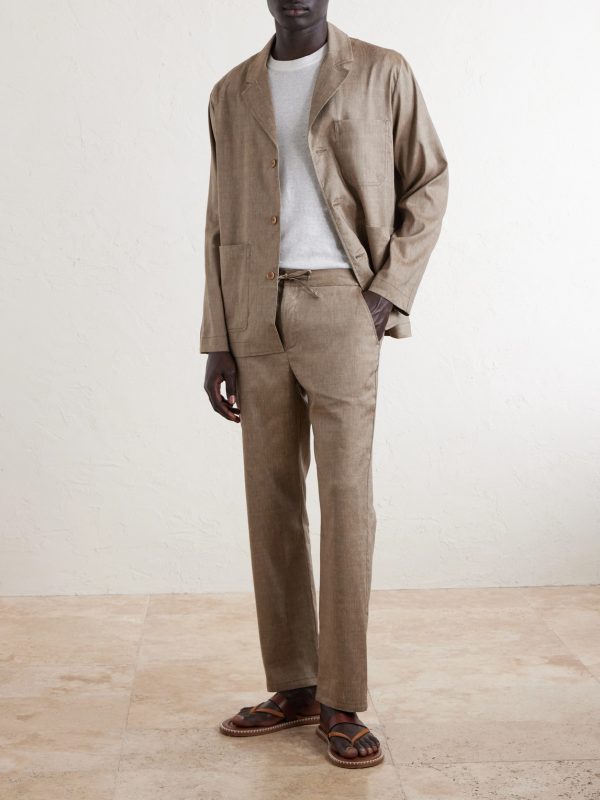 Straight-Leg Cotton Suit Trousers - OU