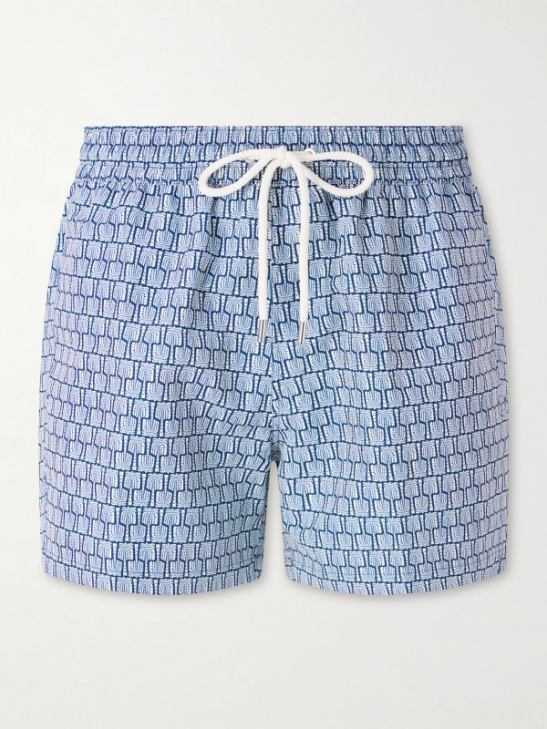 Rio Straight-Leg Mid-Length Printed Recycled Swim Shorts Rio Straight-Leg Mid-Length Printed Recycled Swim Shorts