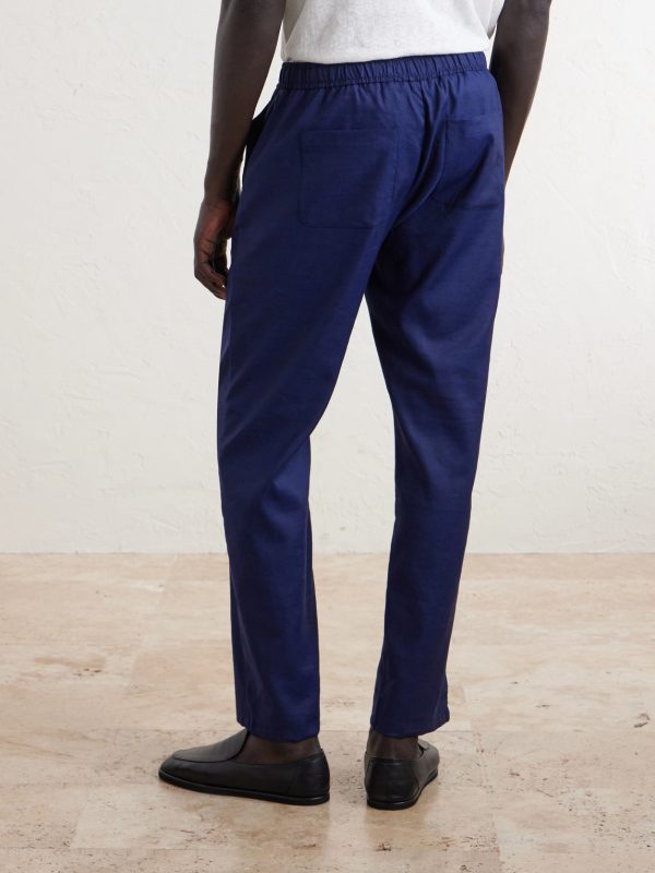 Straight-Leg Cotton Suit Trousers - BK