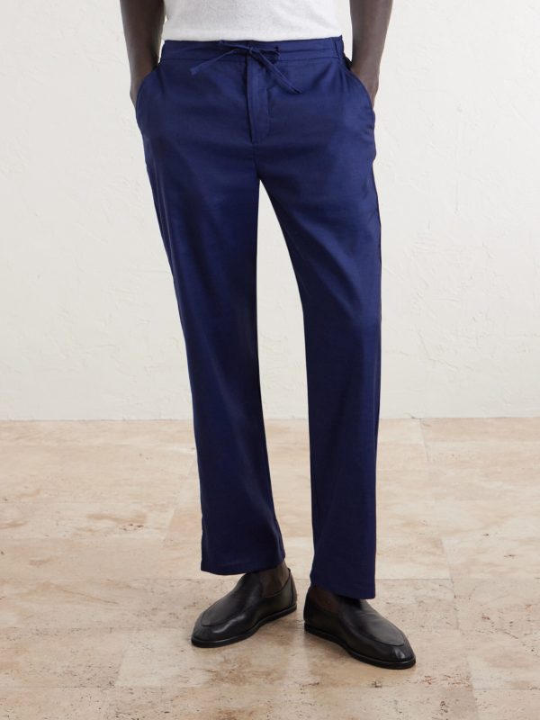 Straight-Leg Cotton Suit Trousers - FR