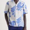 Roberto Camp-Collar Printed Linen Shirt - FR Roberto Camp-Collar Printed Linen Shirt - FR