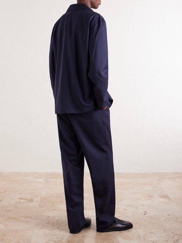 Double-Breasted Wool Suit Jacket - BK