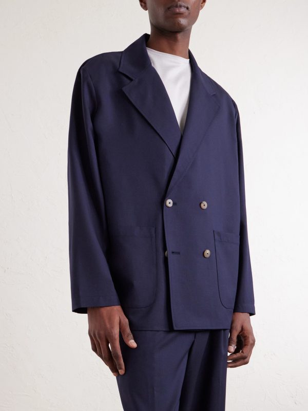 Double-Breasted Wool Suit Jacket - FR