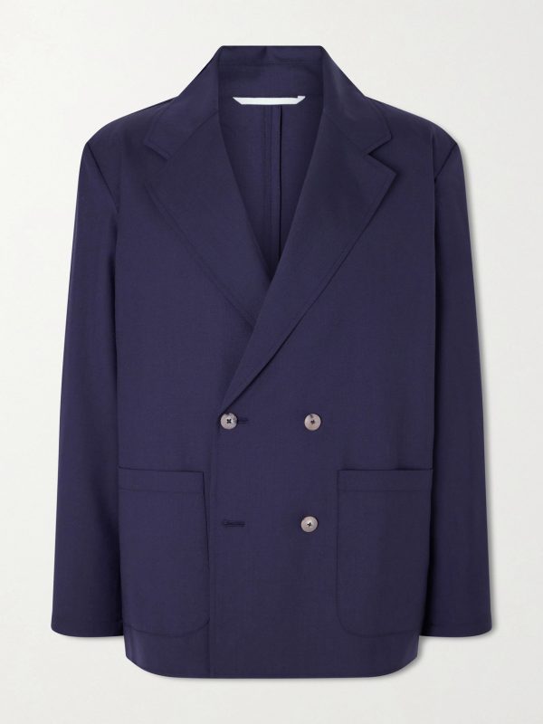 Double-Breasted Wool Suit Jacket
