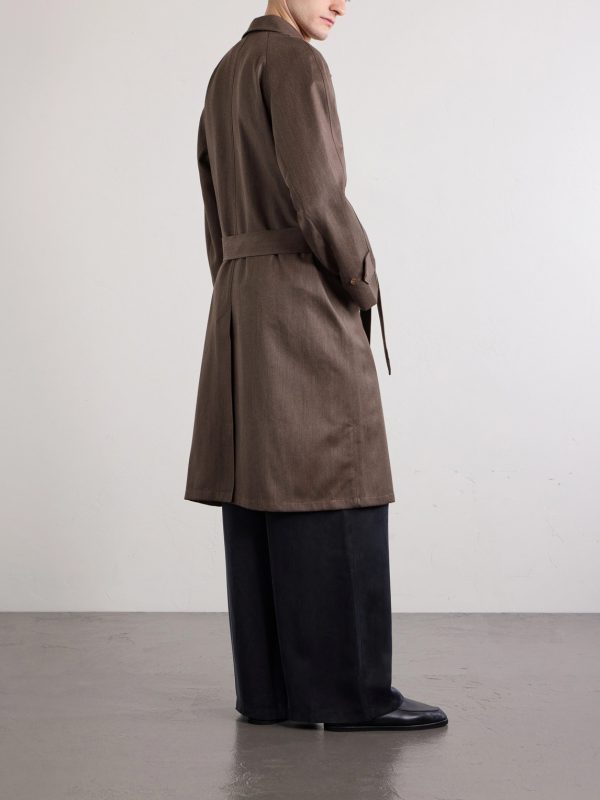 Grandad Double-Breasted Wool and Cotton-Blend Coat - BK Grandad Double-Breasted Wool and Cotton-Blend Coat - BK