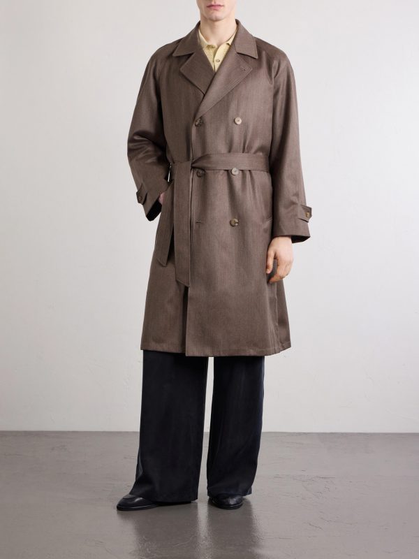 Grandad Double-Breasted Wool and Cotton-Blend Coat - FR Grandad Double-Breasted Wool and Cotton-Blend Coat - FR