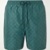 Straight-Leg Short-Length Logo-Print Swim Shorts