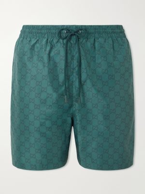 Straight-Leg Short-Length Logo-Print Swim Shorts Straight-Leg Short-Length Logo-Print Swim Shorts