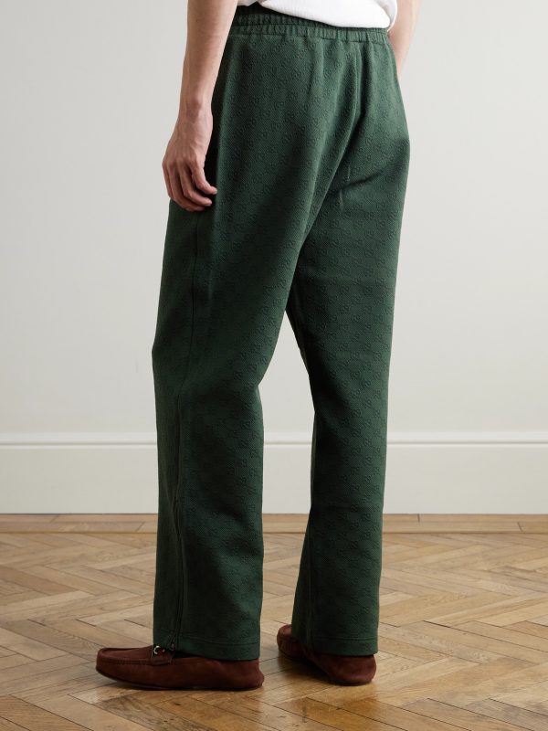 Straight-Leg Logo-Jacquard Tech-Jersey Sweatpants - BK