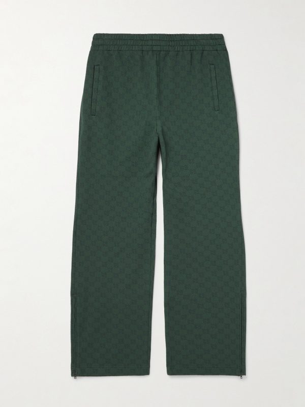 Straight-Leg Logo-Jacquard Tech-Jersey Sweatpants