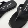 Logo-Jacquard Leather-Trimmed Canvas Flip Flops - CU Logo-Jacquard Leather-Trimmed Canvas Flip Flops - CU