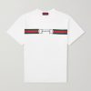 Logo-Embroidered Striped Cotton T-Shirt