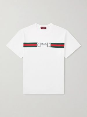 Logo-Embroidered Striped Cotton T-Shirt Logo-Embroidered Striped Cotton T-Shirt