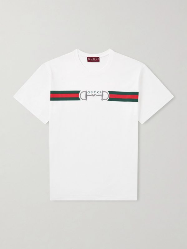 Logo-Embroidered Striped Cotton T-Shirt